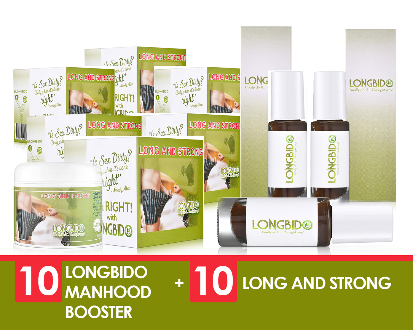 10 Longbido Manhood Booster + 10 Long And Strong
